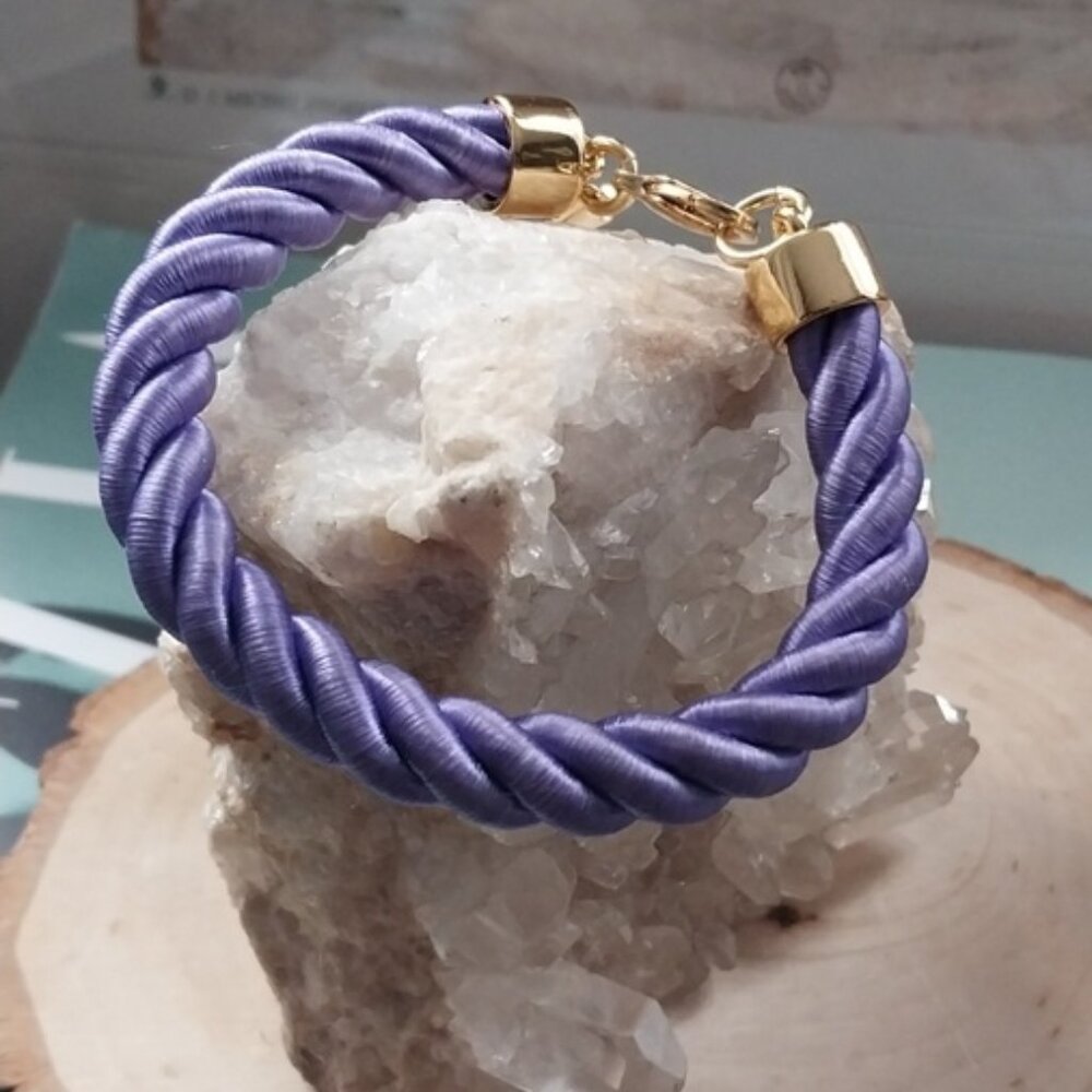 kate spade Lavender Twist Rope Bracelet with Gold Hardware